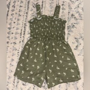Old Navy Toddler Girls Green Floral Romper